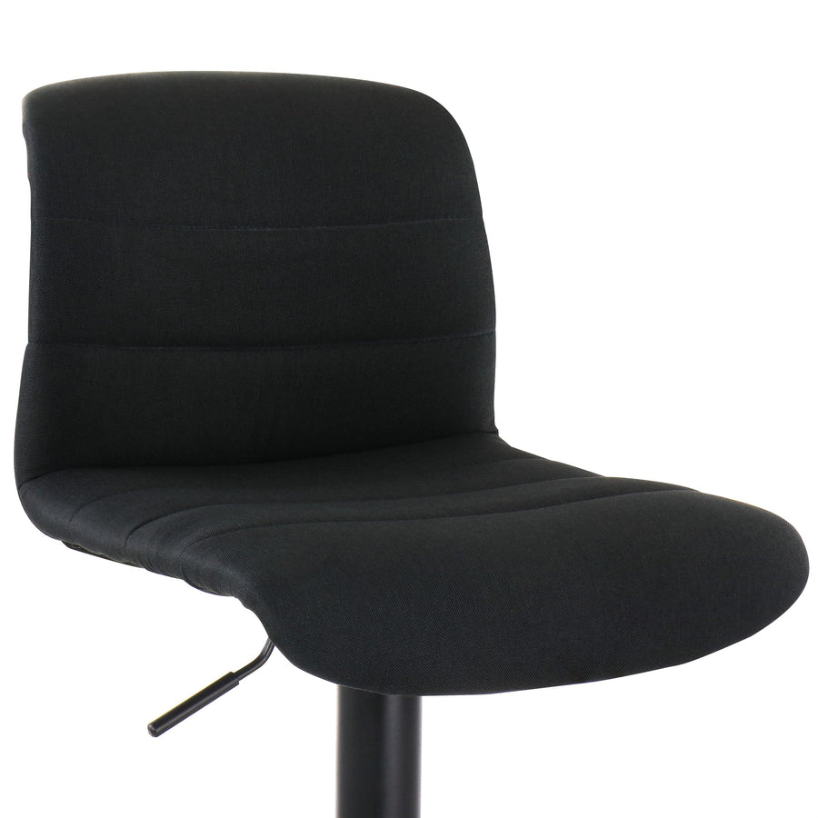 Elama ELM-2037 Fabric Bar Stools, Gray, Black Base, Set of 2