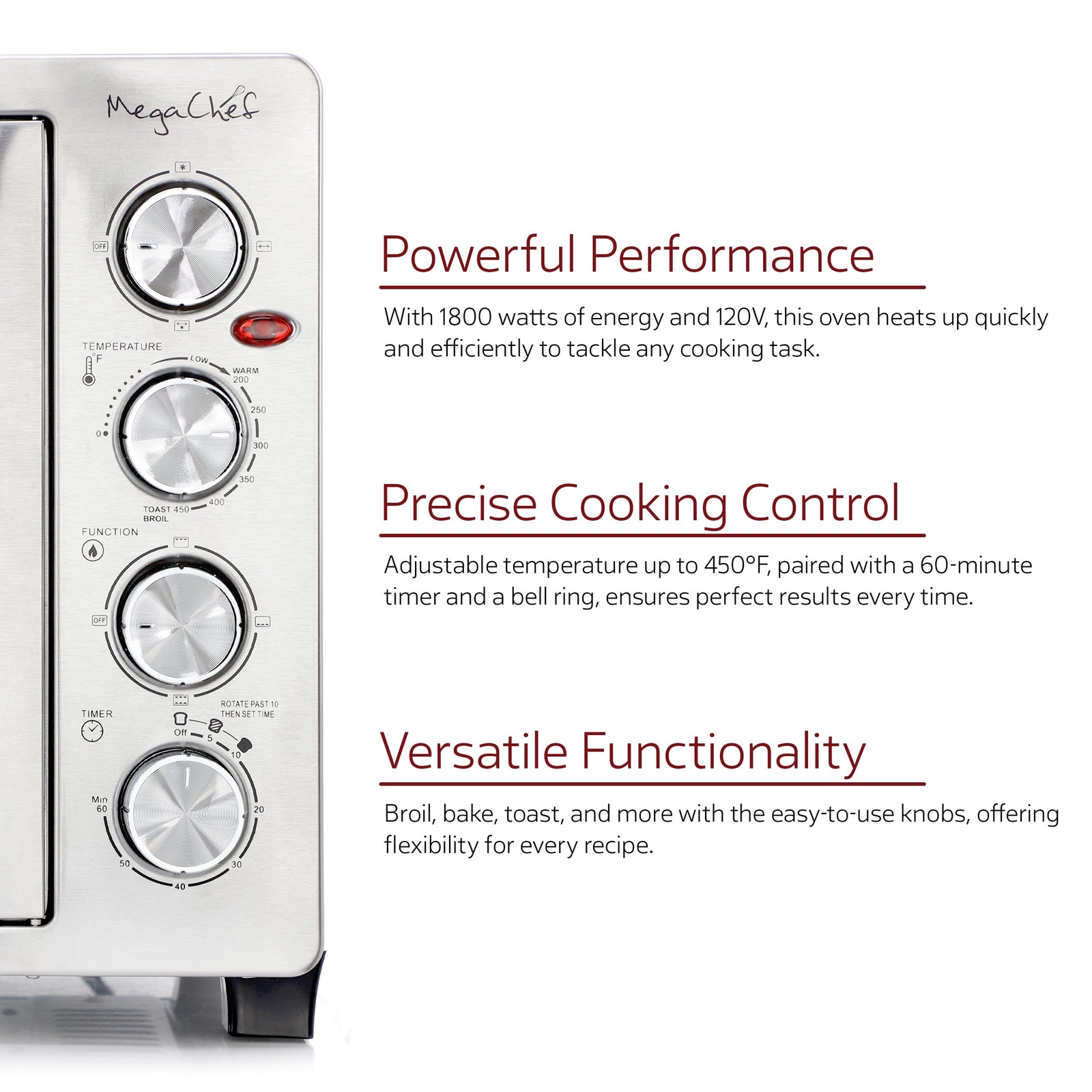 MegaChef 47-Quart French Door Rotisserie Convection Countertop Oven