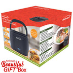 Brentwood ELB-600BL 0.6L Portable Leakproof Electric Heated Lunch Box with Stainless Container - Blue