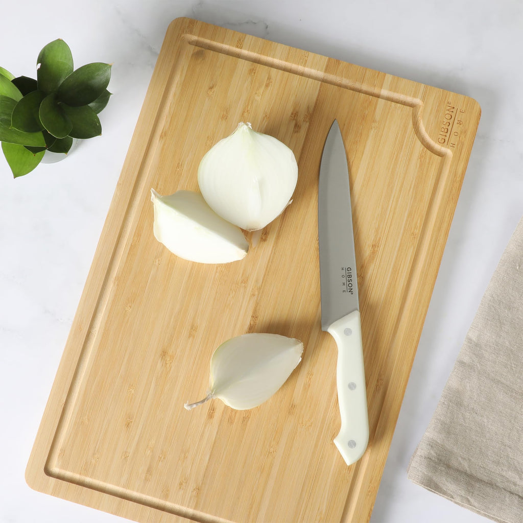 Gibson Home Forestview 18" x 12" Bamboo Cutting Board with Juice Grooves