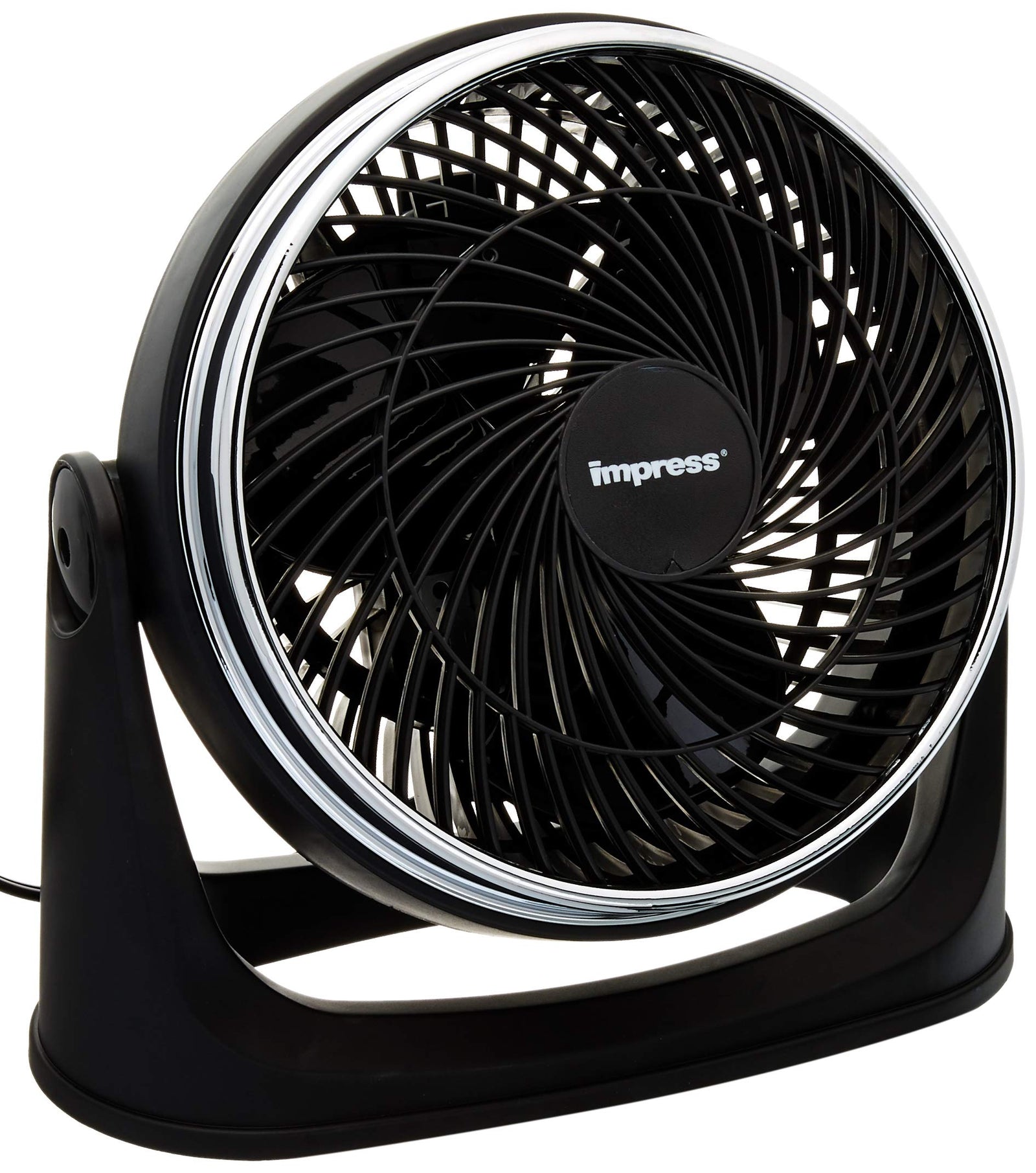 Impress IM-718TC 8 Inch Turbo Velocity Fan, 3-Speed, Wall-Mountable, Tilts 90 Degrees