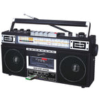 SuperSonic SC-3201BT retro 4-band radio and cassette player with Bluetooth, black