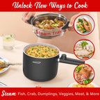 Brentwood HPS-3150BK 1.5L Multi-Function Electric Hot Pot Cooker with Steamer - Black