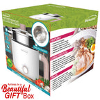 Brentwood HPS-3172W 1.5L Multi-Function Electric Hot Pot Cooker & Steamer, White - 600W Ceramic Non-Stick