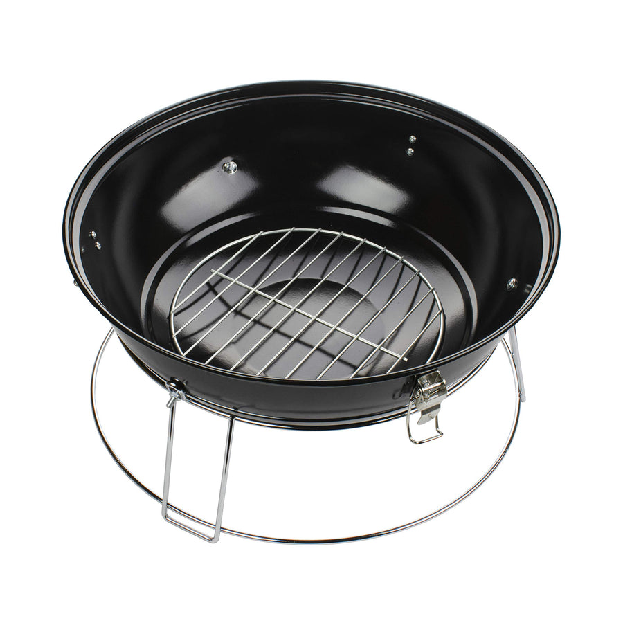 Brentwood charcoal grill bowl and grate from above