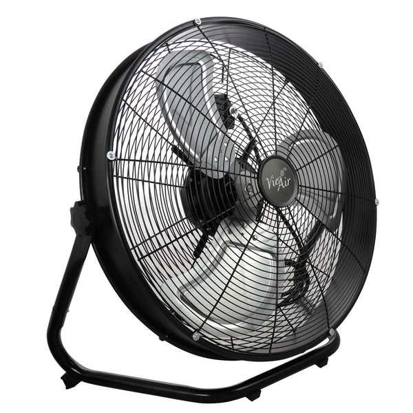 Vie Air VA-20W 20 Inch Industrial Metal Floor Drum Fan, 3-Speed, Black