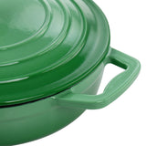 MegaChef 2-Quart Enameled Cast Iron Braiser with Lid, Green