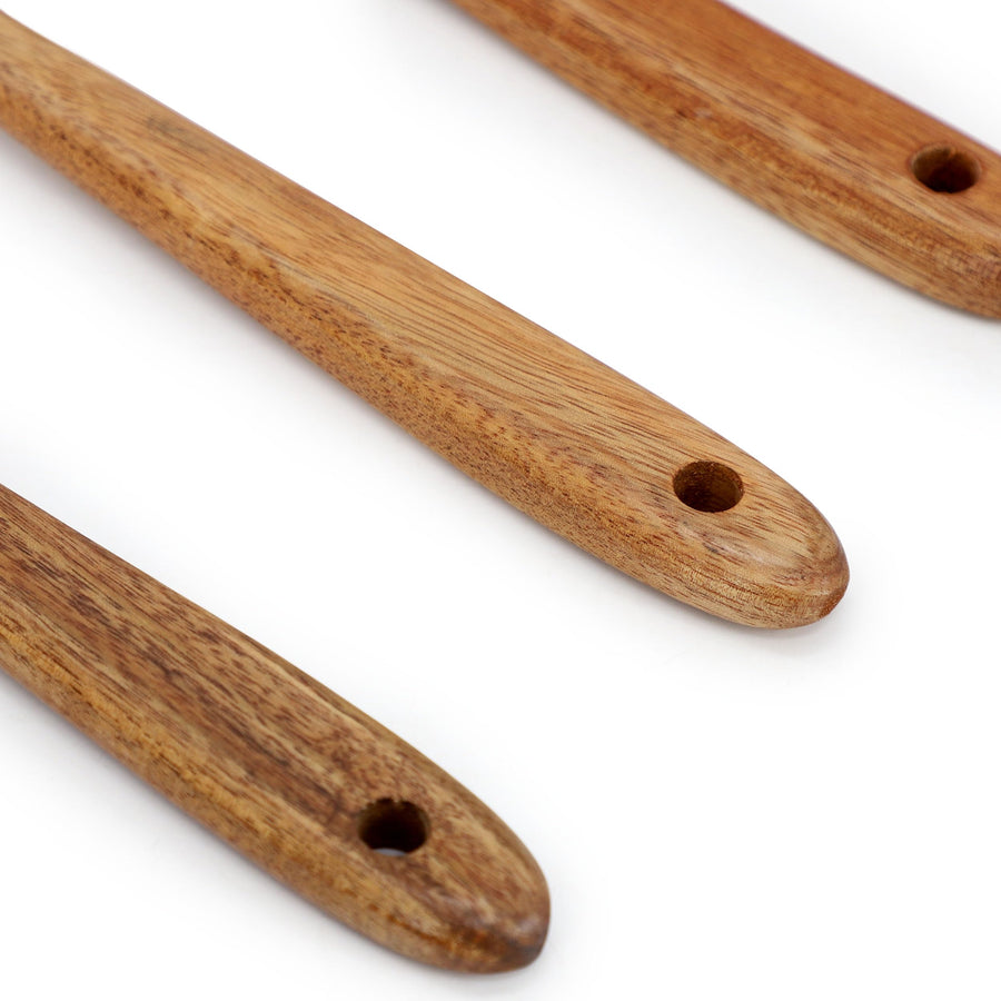 Elama 6-Piece Acacia Wood Kitchen Utensil Set, Wooden Cooking Tools, Nonstick Safe