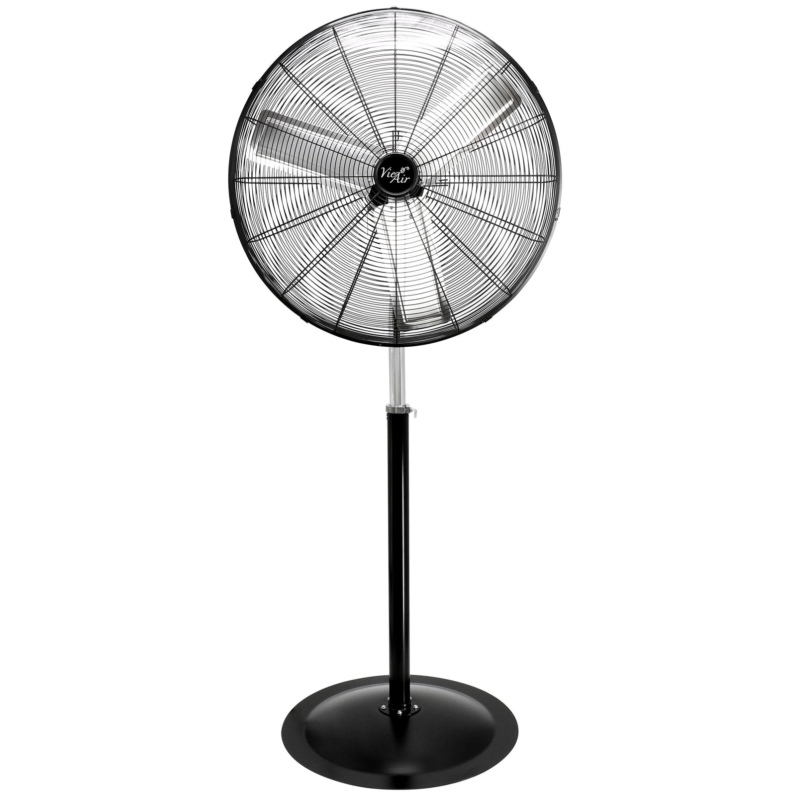 Vie Air 30 Inch Industrial Heavy Duty Oscillating Metal Pedestal Stand Fan, 3-Speed