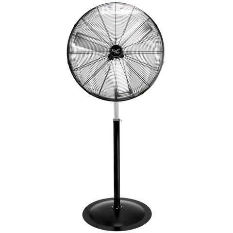 Vie Air 30 Inch Industrial Heavy Duty Oscillating Metal Pedestal Stand Fan, 3-Speed