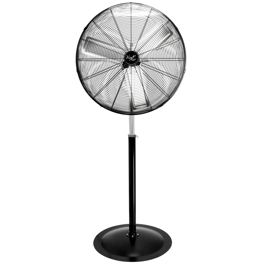 Vie Air 30 Inch Industrial Heavy Duty Oscillating Metal Pedestal Stand Fan, 3-Speed