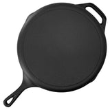 Megachef 12-Inch Pre-Seasoned Cast Iron Skillet with Solid Cast Iron Lid