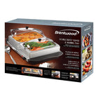 Brentwood BF-215 3-Quart 2-Pan Buffet Server & Warming Tray, Brushed Stainless Steel - Two 1.5 Qt Pans with Lids