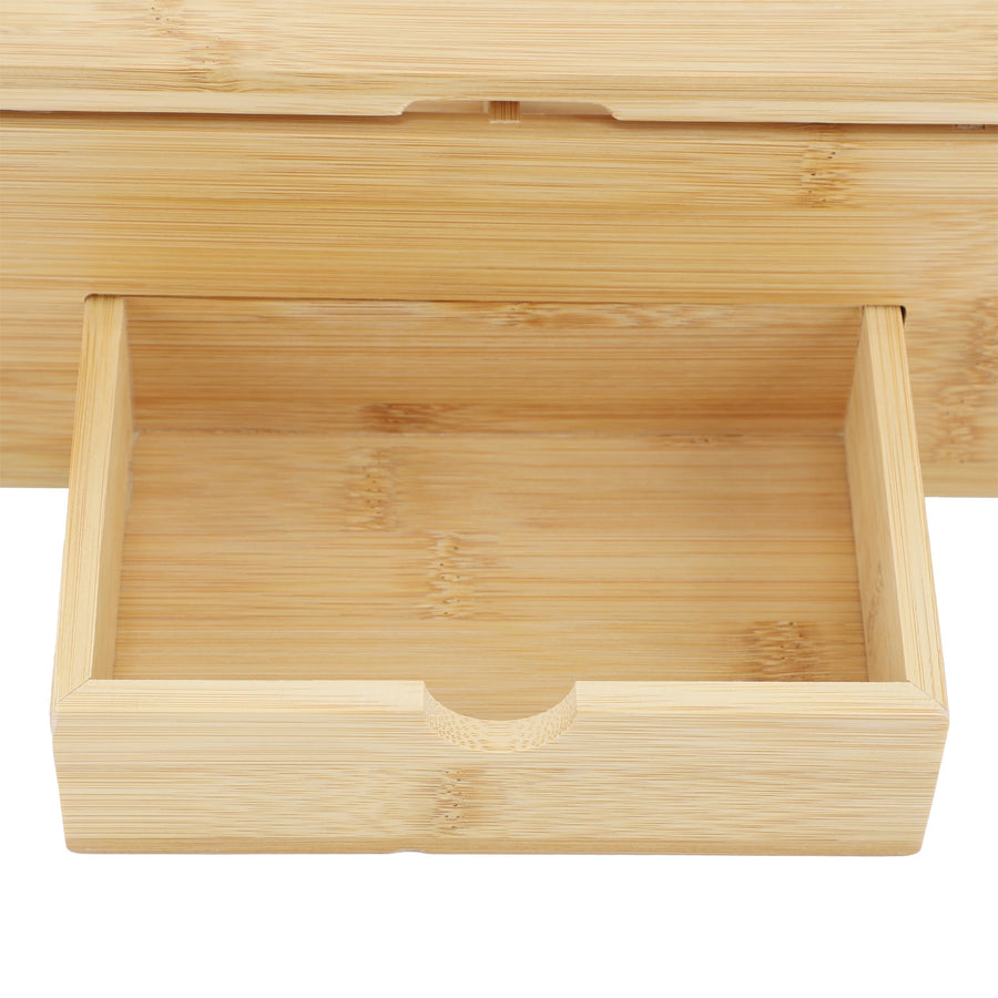 Elama Bamboo Tea Box Organizer with Acrylic Window & Drawer, 8 Compartments, 13 x 8 in.