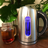 Megachef 1.7L Stainless Steel Electric Kettle, Silver Cordless Kettle with Auto Shut-Off and Boil-Dry Protection