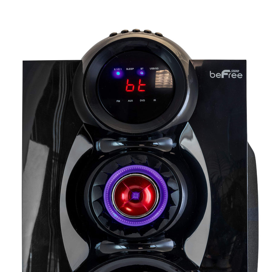 beFree Sound 5.1 Channel Bluetooth Surround Sound Speaker System, 170W, Red