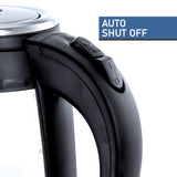 Megachef Glass and Stainless Steel Electric Tea Kettle, 1.8 L Cordless Borosilicate Kettle with LED and Auto Shut-Off
