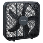 Brentwood Kool Zone F-20SB 20-Inch 3-Speed Box Fan - Black, 60W with Removable Front Grill, Carry Handle & Cord Storage