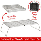 Brentwood BB-17X25SS 25 x 17 in Heavy-Duty Stainless Steel Portable Folding Campfire Grill with Carry Bag