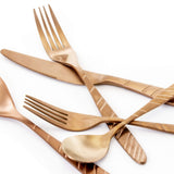 MegaChef La Vague 20-Piece Flatware Set, Matte Rose Gold, Service for 4