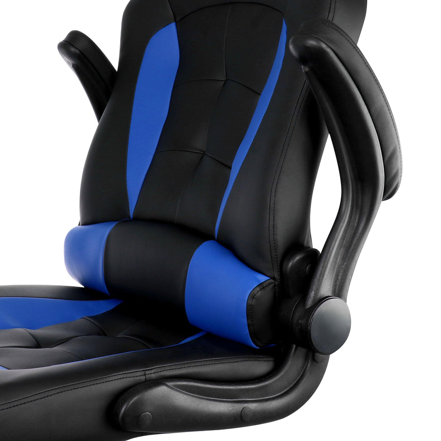 Elama Adjustable Swivel Office and Gaming Chair, Blue, Padded Faux Leather, 250 lb