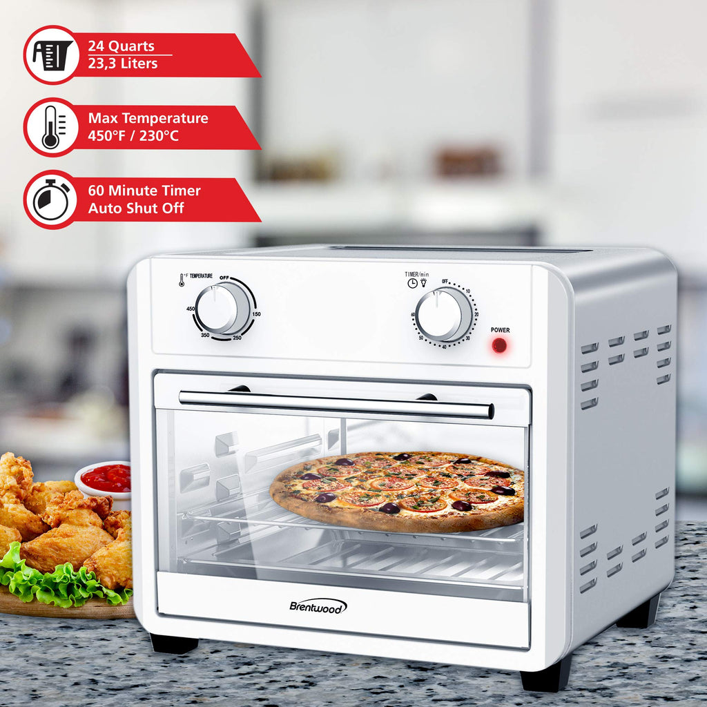 Brentwood 1700-Watt 24-Quart Convection Air Fryer Toaster Oven, Silver