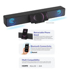 Supersonic Portable 2.0-Channel Bluetooth Soundbar with RGB Lights