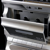 3-Speed Vinyl Record Player Stereo System with CD, Double Cassette, Bluetooth, FM Radio & USB/SD Recording, Trexonic TRX-11BS
