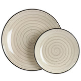 Elama Gia 24-Piece Stoneware Dinnerware Set, Cream, Service for 6 (Plates & Bowls, No Mugs)