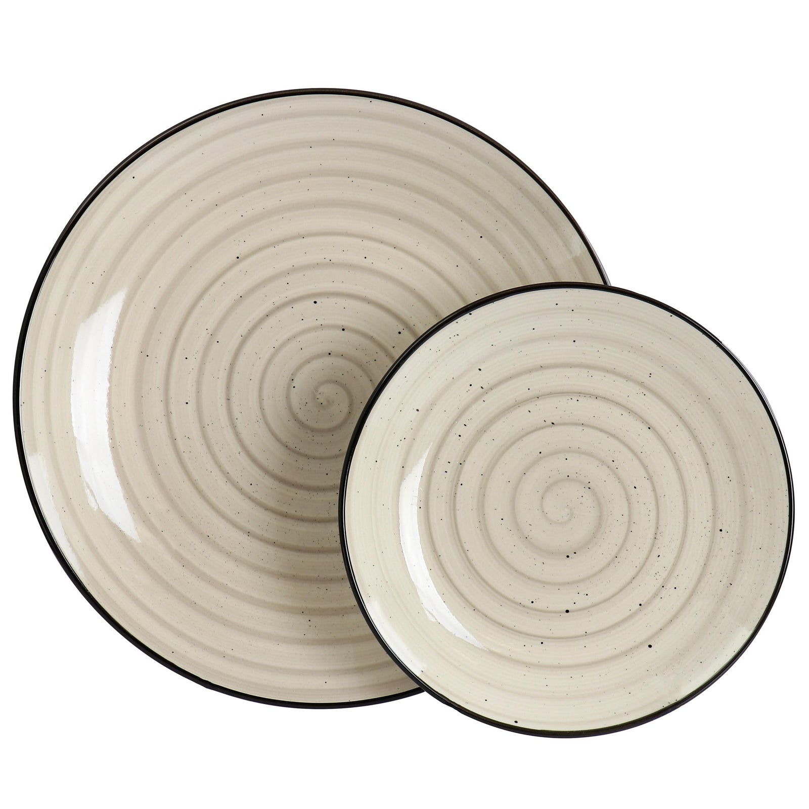 Elama Gia 24-Piece Stoneware Dinnerware Set, Cream, Service for 6 (Plates & Bowls, No Mugs)