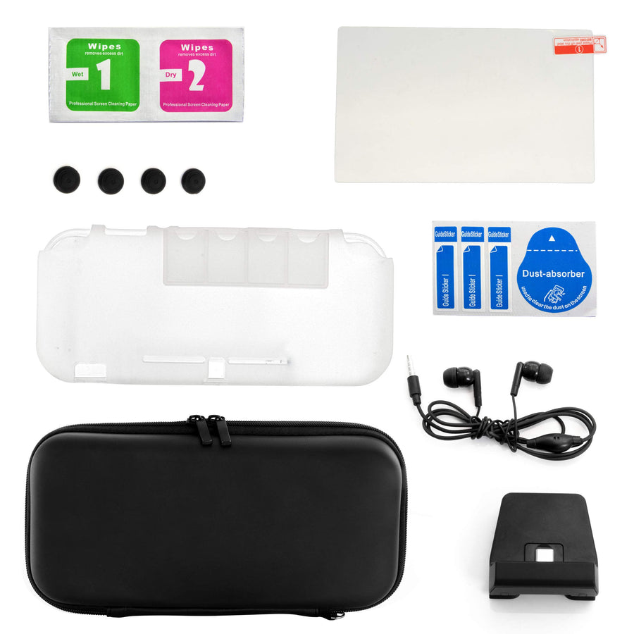 GameFitz 11-in-1 accessories kit for Nintendo Switch Lite with charging dock, cases and screen protector