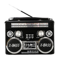 SuperSonic SC-1097BT retro 3-band AM/FM/shortwave Bluetooth radio with flashlight, black