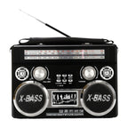 SuperSonic SC-1097BT retro 3-band AM/FM/shortwave Bluetooth radio with flashlight, black