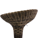 Elama 2 Piece Adjustable Backless Wicker Bar Stool in Brown with Chrome Base