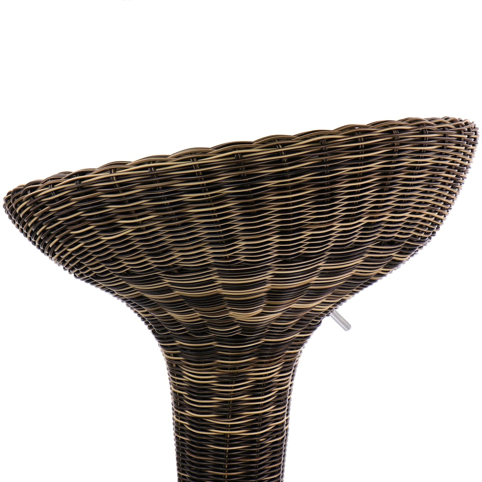Elama 2 Piece Adjustable Backless Wicker Bar Stool in Brown with Chrome Base