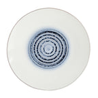 Gibson Elite Spiral Reactive 16-Pc Dinnerware Set – Blue Embossed Stoneware Service for 4, Microwave & Dishwasher Safe
