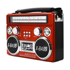 SuperSonic SC-1097BT 3-Band AM/FM/SW Bluetooth Radio with Flashlight - Red