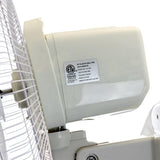 Vie Air VA-16W 16 Inch Plastic Wall Fan with Remote Control, White, 3-Speed Oscillating