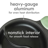 Kenmore Theodore 6.5-Quart Nonstick Cast Aluminum Divided Hot Pot Pan with Glass Lid, Induction Ready