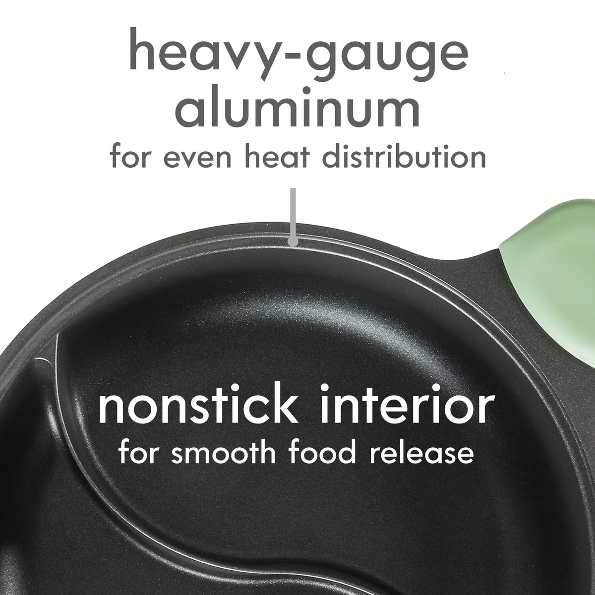 Kenmore Theodore 6.5-Quart Nonstick Cast Aluminum Divided Hot Pot Pan with Glass Lid, Induction Ready