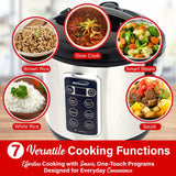 Brentwood RC-5116DS 6-Function Smart Multi-Cooker, 16 Cups Cooked, Stainless Steel