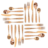 MegaChef La Vague 20-Piece Flatware Set, Matte Rose Gold, Service for 4