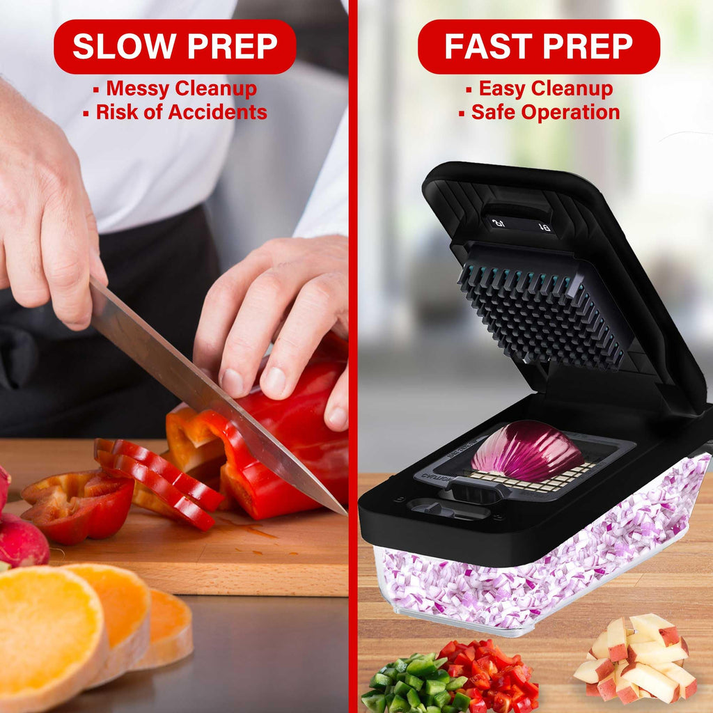 Brentwood 3.6-Cup Vegetable Chopper with 2 Interchangeable Blades, Black