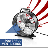 Vie Air VA-12DF 12 Inch High Velocity Dual-Speed Retro Metal Drum Fan