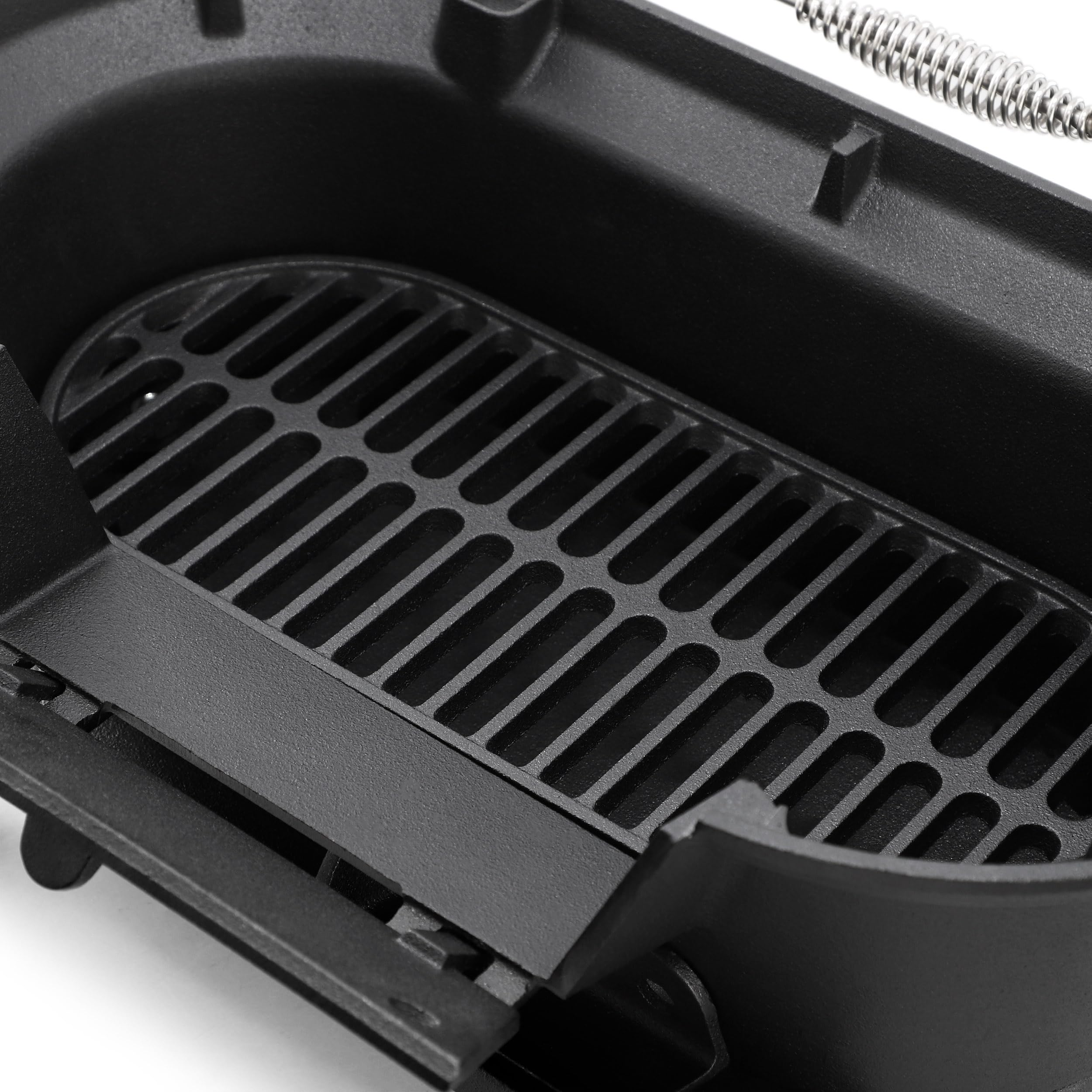 MegaChef Oval Cast Iron Portable Hibachi Charcoal Grill – Black Outdoor Tabletop BBQ for Camping & Tailgating