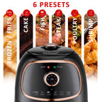 Brentwood 2-Quart Small Electric Air Fryer with Timer and Temperature Control, Black