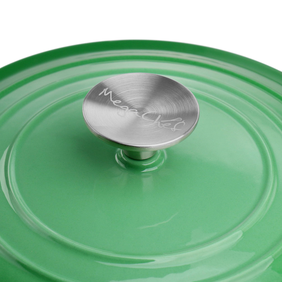 MegaChef 2-Quart Enameled Cast Iron Braiser with Lid, Green