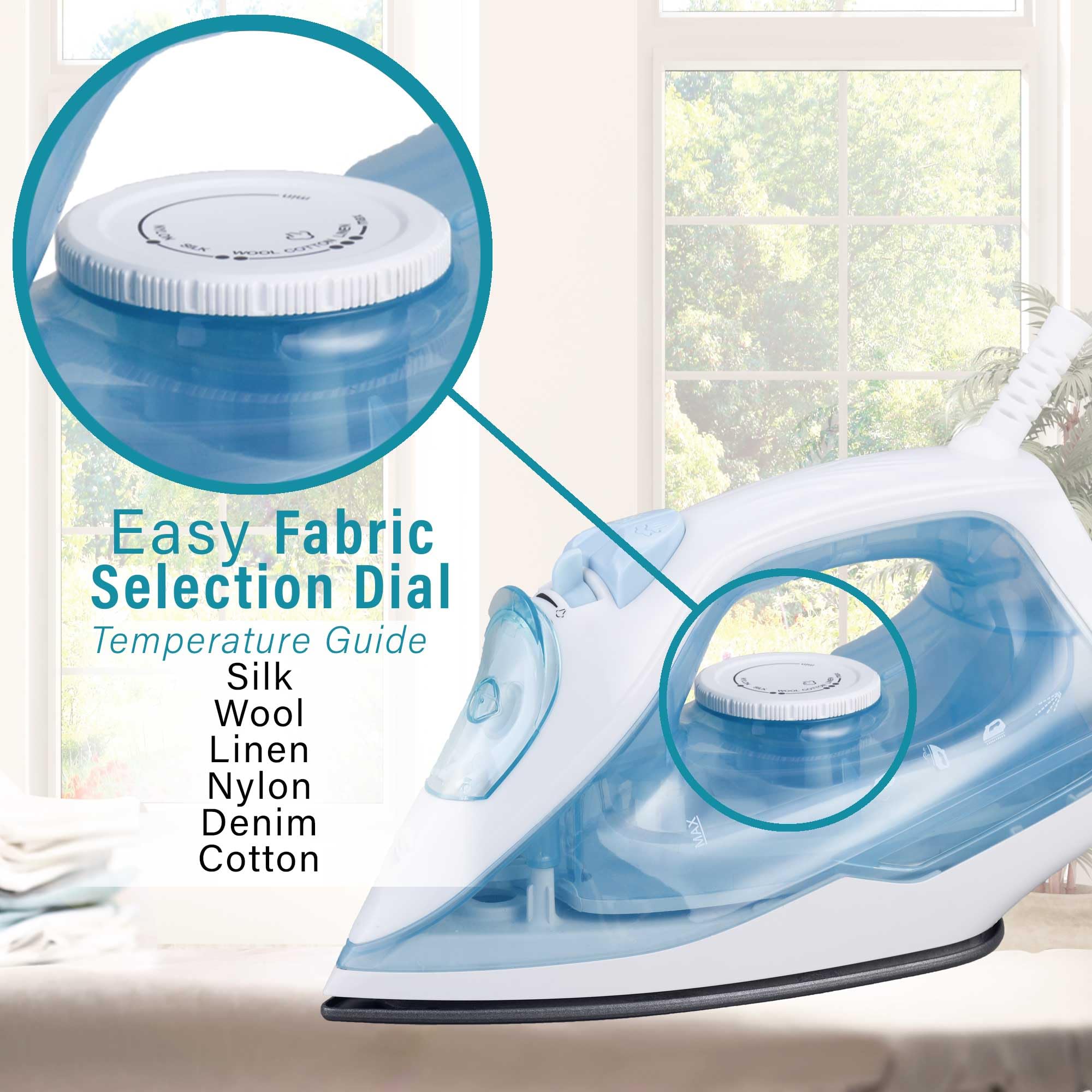 Brentwood 1200-Watt Lightweight Nonstick Steam Iron with 8-Foot Cord, White