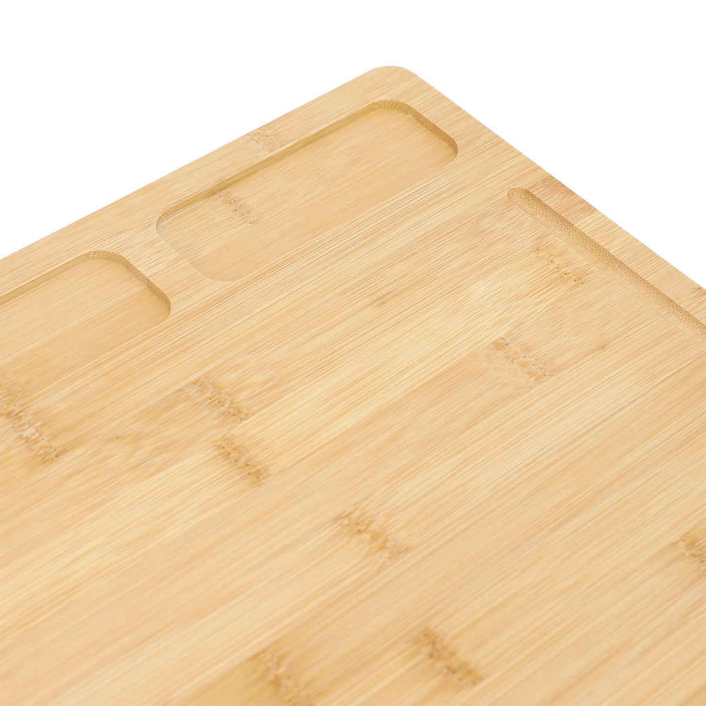 Elama 3-Piece Bamboo Wood Cutting & Serving Board Set – 10", 12.6" & 15.75" Charcuterie, Prep & Serving Boards