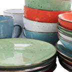 Elama Evelynn 20-Piece Mix & Match Stoneware Dinnerware Set – Assorted Colors Service for 4